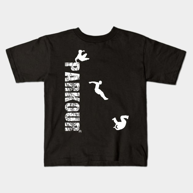 Parkour - jump roll Kids T-Shirt by MIDesign